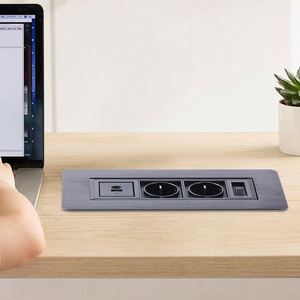 Toma de corriente de 2 tomas de corriente empotrada estándar de la UE para oficina de mesa con USB para muebles de oficina, toma abatible Manual eléctrica - Product Image 5