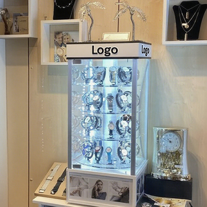 Bán lẻ xoay Acrylic Cổ tay đồng hồ hiển thị tủ tùy chỉnh xoay đồng hồ hiển thị trường Hợp giới thiệu với ánh sáng - Product Image 3