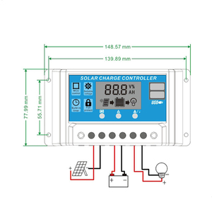 Display LCD Dual USB 12V/24V PWM pannello solare regolatore regolatore di carica solare Controller con doppio Display LCD USB - Product Image 2