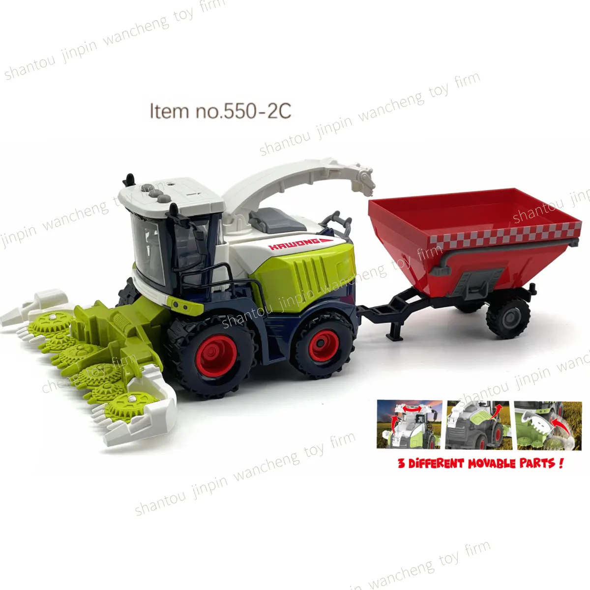 WanchengToys 2022, распродажа, 1:55 металлический трактор, сельскохозяйственный игрушечный комбайн, автомобильный мини-автомобиль со светом и звуком
