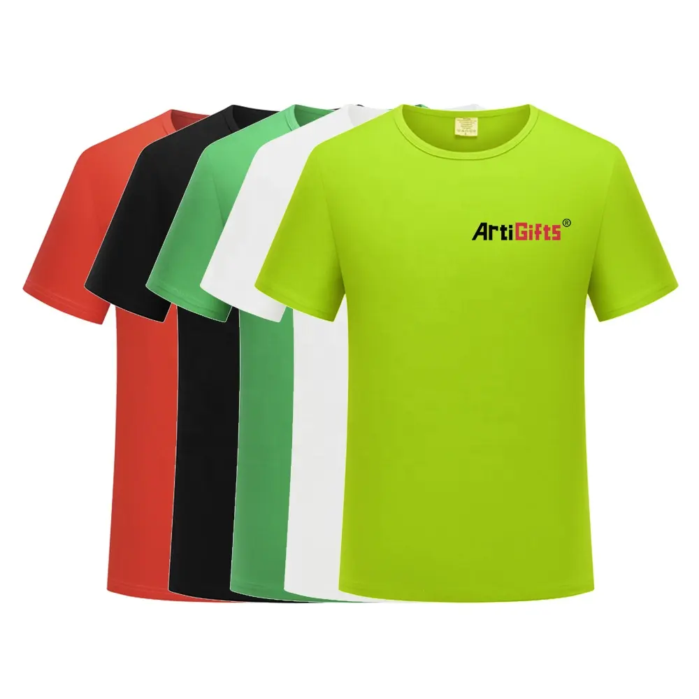 Coloridas camisetas de algodón con cuello redondo, Logo de marca corporativa, publicidad y regalo de negocios