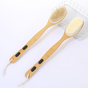 Yüksek kaliteli kuru ıslak cilt peeling fırçası çift taraflı tasarım uzun saplı özelleştirilmiş banyo fırçası banyo fırçaları süngerleri Scrubbers - Product Image 1