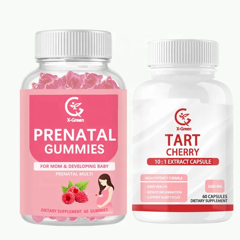 Venta caliente Prenatal Gummy Multivitamin 30 Day Supply Ácido fólico Vitamina D Omega 3 DHA Suplemento de apoyo a la salud general del embarazo