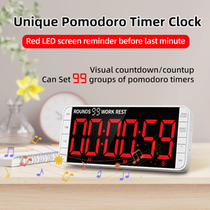 Klassen zimmer 7,8 ''Großes LED-Anzeige intervall Digitaler Timer Wiederauf ladbarer Countdown-Countup-Timer mit 5 Alarmen und 4 Lautstärke stufen