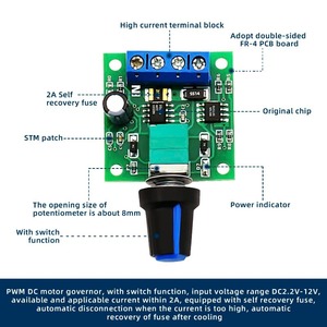 8 pezzi 1.8v-30W regolatore di velocità del motore a corrente continua a bassa tensione PWM 1803BK 1803B moduli di alimentazione dell'interruttore del conducente regolabile per 3v-12v 5v-6v - Product Image 3