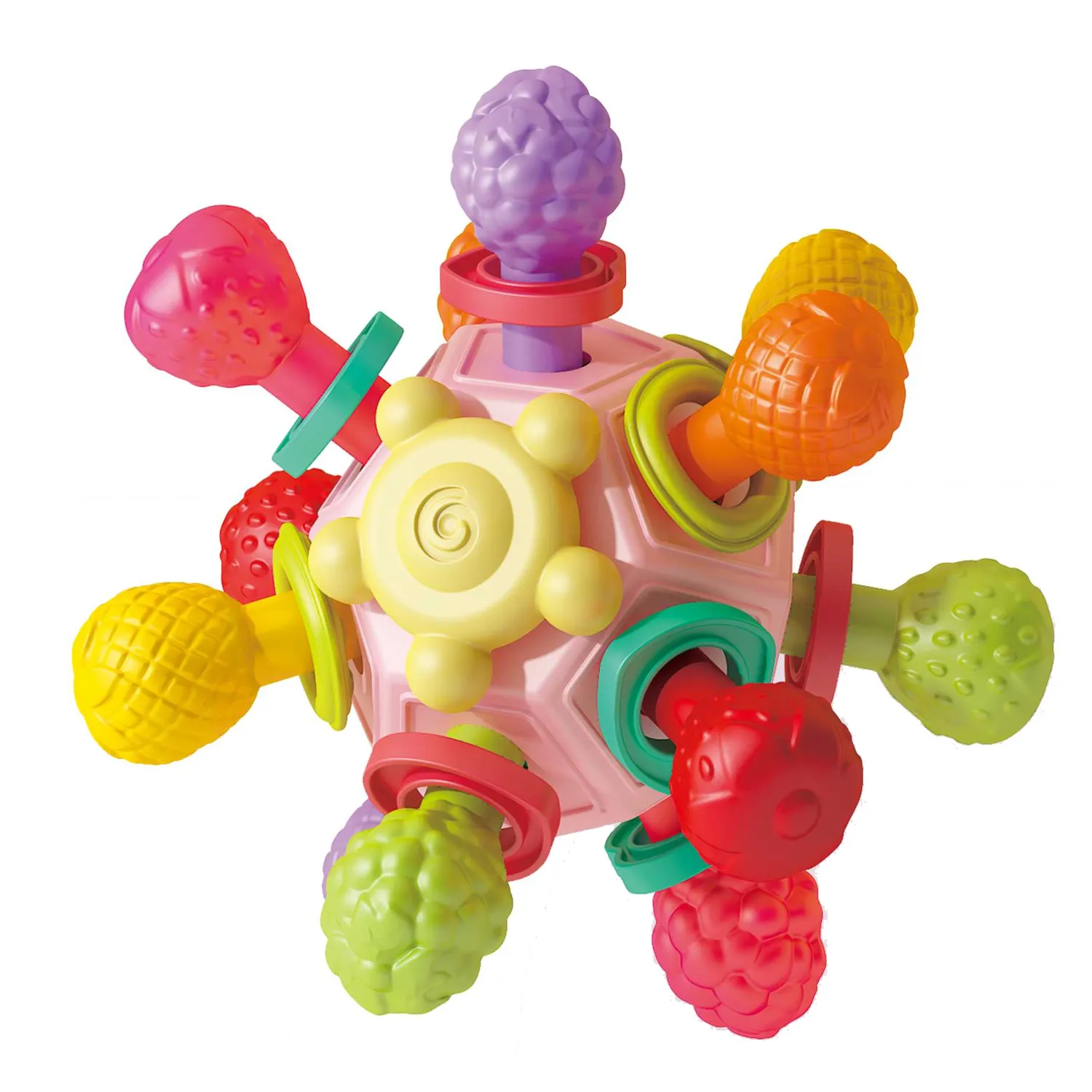 Giocattoli per bambini sonaglio con palloni per dentizione sensoriale per neonati giocattoli a sonaglio da masticare per neonati