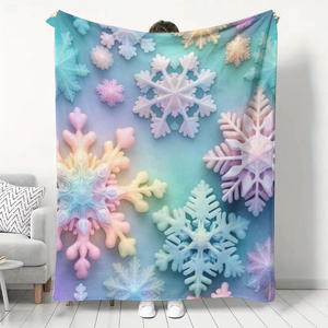 Großhandel Kreativer 3D-Digitaldruck Schneeflocke Kleine Decke Festliche Einladung Weihnachten Neujahr Geburtstags feier Thanksgiving