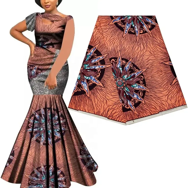 Alta qualidade poliéster ankara tecido 6 jardas ankara batik tecido africano Patchwork costura para o vestido