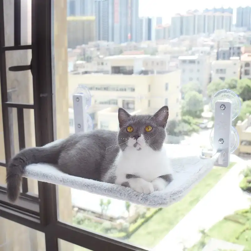 बिल्ली की रस्सी शांत बिस्तर नकली फर फोल्डेबल बिल्ली बिस्तर Hamaca patgo त्वरित डिलीवरी हैममॉक पालतू जानवर खिड़की बिल्ली फांसी बिस्तर