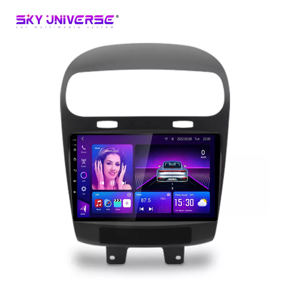 Per Dodge viaggio Fiat Freemont 2012-2020 Android 13 2 Din lettore multimediale GPS unità di navigazione con telaio Stereo DSP