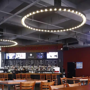 Creative Industrial Style Loft bar Restaurant Chandelier Music bar Circular <strong>Light</strong> Coffee Shop Retro LED Circular <strong>Light</strong> - Product Image 1