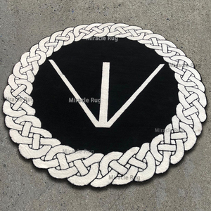 圆形地毯超柔软舒适定制 Logo 地毯黄色美丽的地毯模切门垫 - Product Image 5