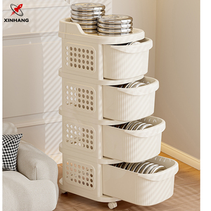 Xinhang 2/3/4/5 lớp lưu trữ phòng khách giỏ lưu trữ Kem Thời Trang lưu trữ giỏ ngăn kéo phong cách lưu trữ giỏ hàng với bánh xe phổ quát - Product Image 5