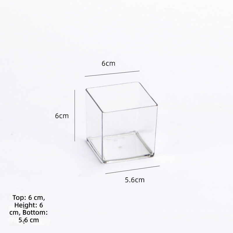 Boîte carrée 8372 - 6x6 cm - 1 pièce - PET - Haute transparence