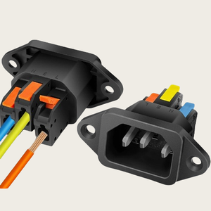 AC Power <strong>Socket</strong> 250V 10A 3 Pins Male Plug Panel Power <strong>with</strong> Quick Connector - Product Image 1