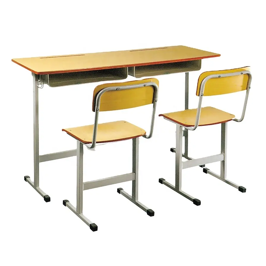 Conjunto de móveis da escola, durável, sala de aula, mesa dupla e cadeira, estudante, mesa e cadeira