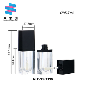 5.7 ml rettangolo nero opaco vuoto lip gloss contenitori tubo trasparente lipgloss imballaggio personalizzato private label con la spazzola - Product Image 6