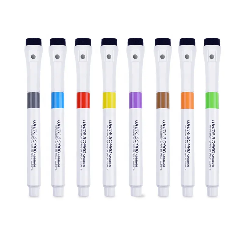 GXIN Custom LOGO 8 color Magnetic Whiteboard Marker With magnet and Eraser for Drawing