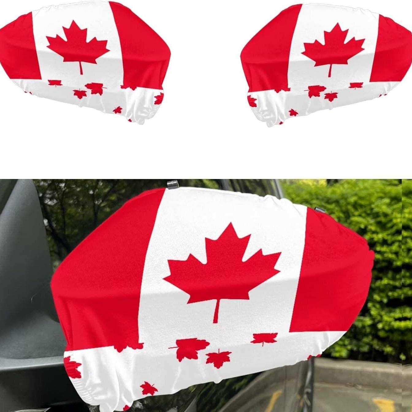 Paire de housses de rétroviseur canadiennes en tissu élastique