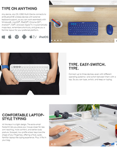 Logitech K380 Pebble Multi dispositivo Bluetooth teclado Windows Mac Chrome OS Android iPad iPhone Apple TV Compatible - Product Image 6