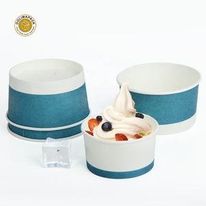Özel baskılı 5.5 oz soğuk tek kullanımlık kağıt dondurma bardağı kase çeşitli tasarım - Product Image 1
