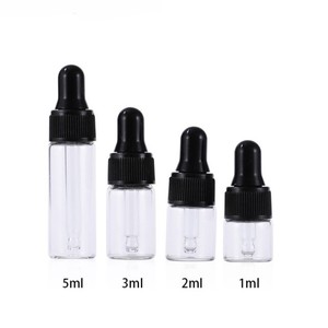 1ml 2ml 3ml <strong>5ml</strong> Clear Glass Vial PIPETTE <strong>Bottle</strong> Ear <strong>Drops</strong> Aromatherapy Black Cap Sample Vial Mini <strong>Empty</strong> Glass Dropper <strong>Bottle</strong> - Product Image 1
