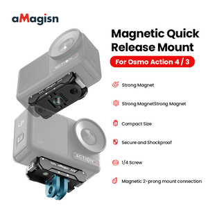 aMagisn แม่เหล็กโลหะQuick Release MountสําหรับDJI Osmo Action4/3 พร้อมพับได้สองง่ามและ 1/4 สกรูMountการเชื่อมต่อ - Product Image 2