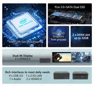 <strong>Desktop</strong> NUC <strong>Computer</strong> In-tel 12th Gen <strong>Processor</strong> 12450H Iris Xe Graphics 2.5Gbps Network Pro DDR4 <strong>I7</strong>/i5 Gaming Mini PC Powerful