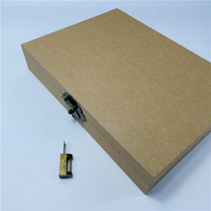 老式棕色牛皮纸纸板包装盒，带特殊旧锁可回收 - Product Image 5