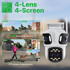 12Mp Icsee 8X hibrid Zoom Dome kamera dört lensler Wifi otomatik izleme açık güvenlik kablosuz hibrid Zoom İnsan algılama PTZ CMOS - Product Image 5