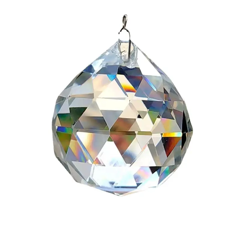 ODM/OEM-bola de cristal para boda, candelabro de 40mm AB, bola de cristal transparente, Prisma, colgante de arco iris, atrapasol para ventana
