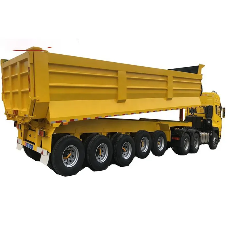 EAST Heavy Duty 40ft 5 essieux 100 tonnes 150 tonnes 200t pierre transport utilitaire inclinaison équipement benne cargaison semi-remorque camion