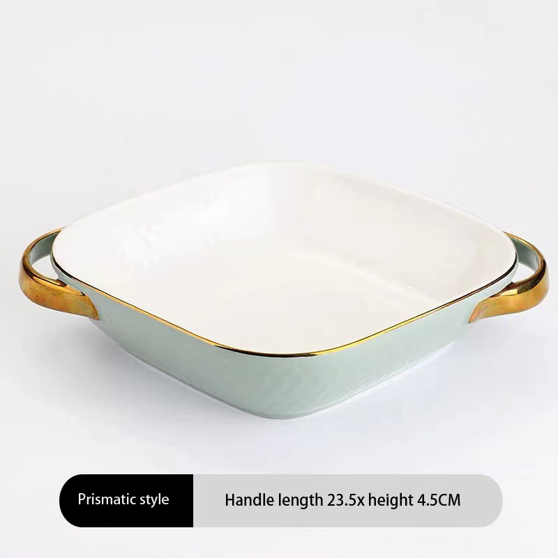 Bandeja para hornear en forma de prisma verde, color verde.