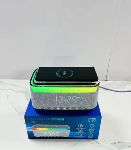 Smart <strong>Device</strong> Double Alarm Clock Time Manager Colorful Night Lights Smart Wireless AI Speaker Wireless Charger 15watt - Product Image 1