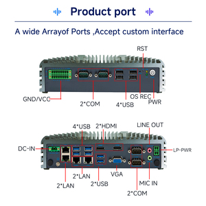 Cheap Fanless PC WIN10 WIN11 I7 I5 I3 Quasi Bone Dual LAN 6 RS232 RS422 RS485 Port Industrial Mini <strong>Computer</strong> - Product Image 4