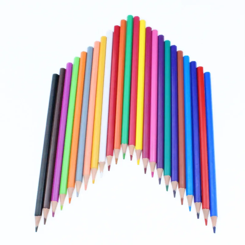 Profesional 24 colores 7 pulgadas hexagonales lápices de color de agua de madera conjunto de lápices de colores de acuarela personalizado con arbustos gratis