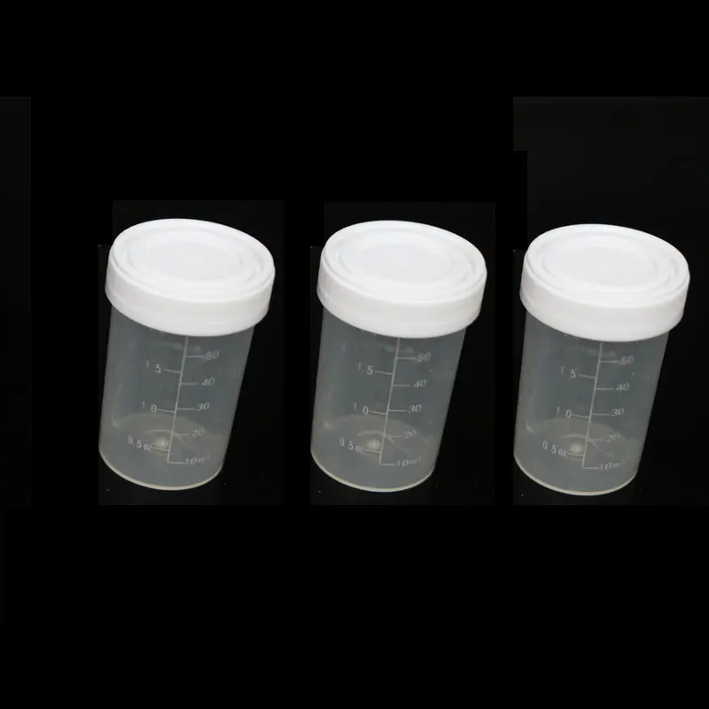 Test rapido contenitore per campioni di plastica usa e getta coperchio a vite misurini per l'analisi delle Urine