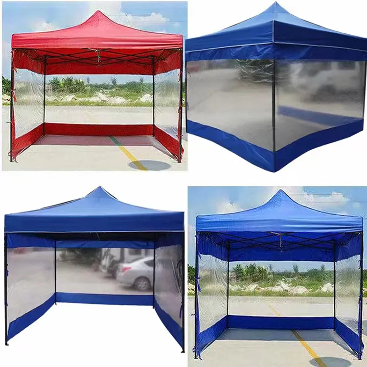 Tenda Gazebo lipat logam, tenda Gazebo luar ruangan 2X2 atau 3X3 grosir iklan tampilan