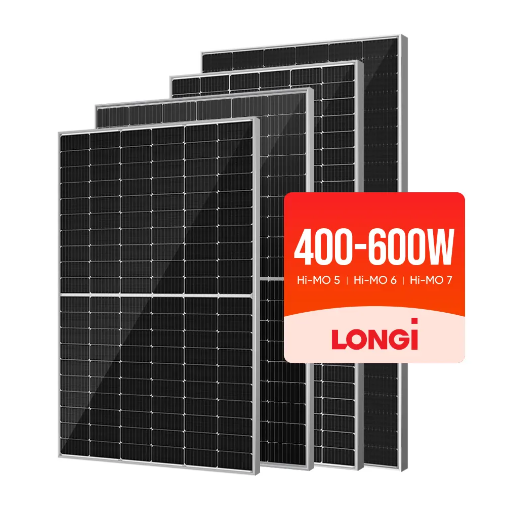 Longi Hi-Mo 5 6 7 Panneaux 솔레어 400W 500W 600W 투명 태양 전지 패널 가격