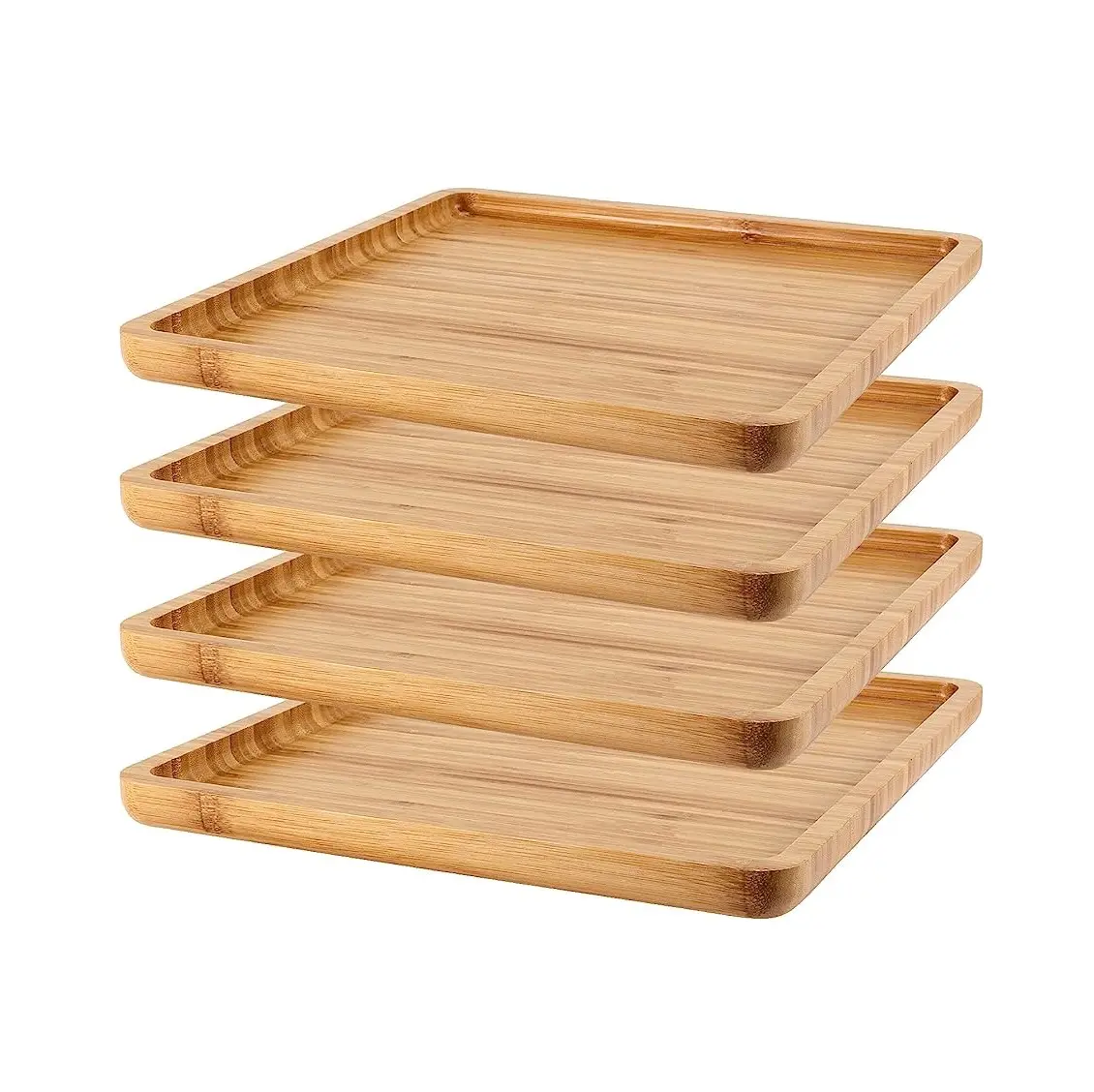 Juego de cuatro bandejas de madera de lujo para servir el desayuno de calidad superior para vajilla de cocina de fabricante indio a precio de exportación