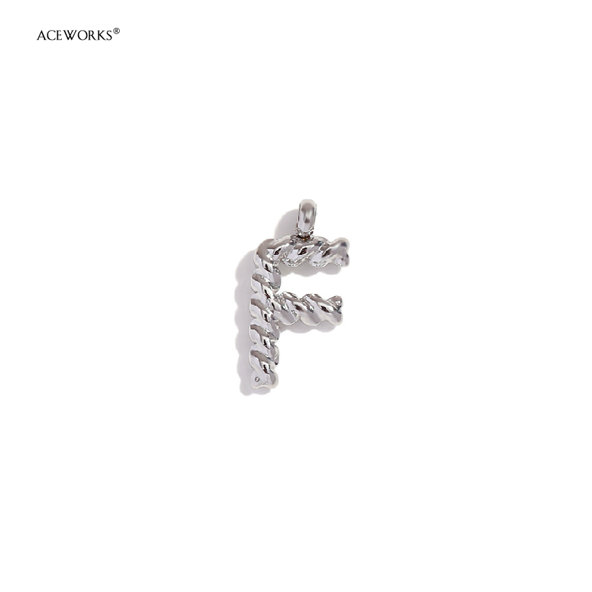 Mini Twisted Letter Pendant - Steel Color - F