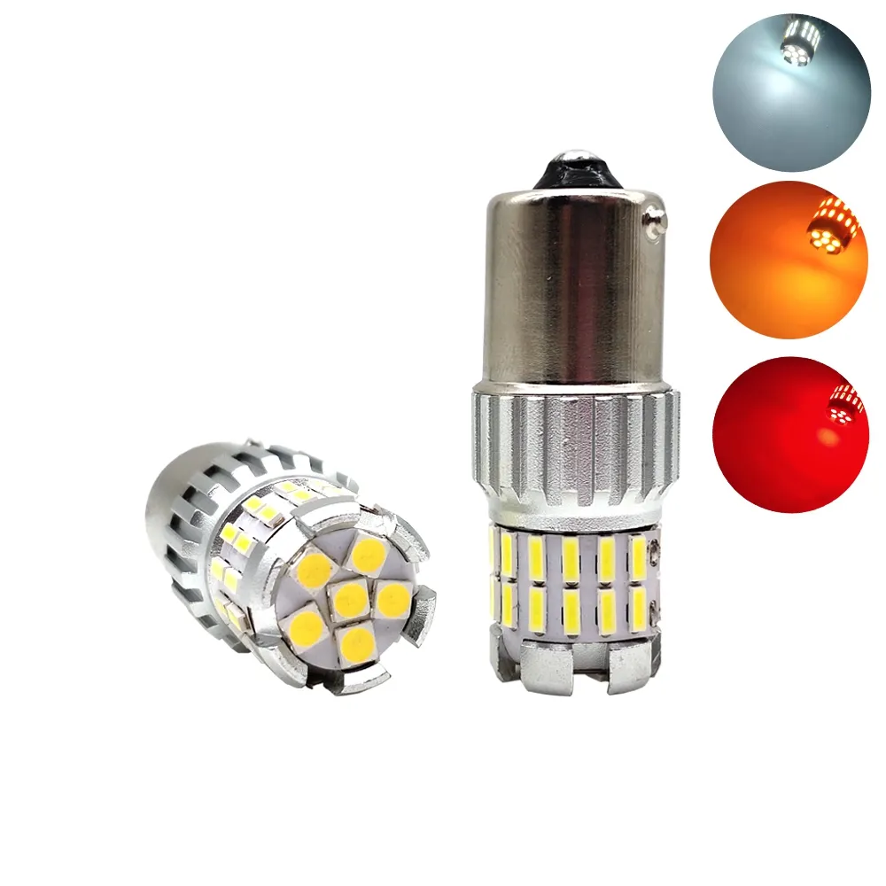 Bombilla LED superbrillante 1156 BA15S P21W, Bombilla blanca BAY15D 1157 P21/5W 7440 W21W 3030 4014 SMD, luz de marcha atrás de lámpara automática 12V-24V, OEM