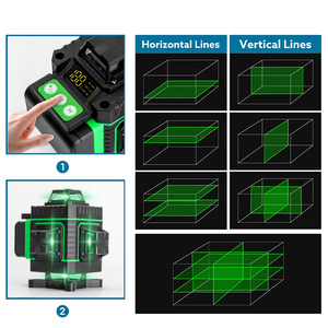 天花板激光调平4d 16线绿色自流平360迷你自动旋转激光调平 - Product Image 2