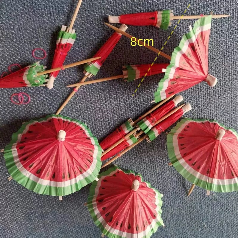 25 brochettes de parapluie pastèque