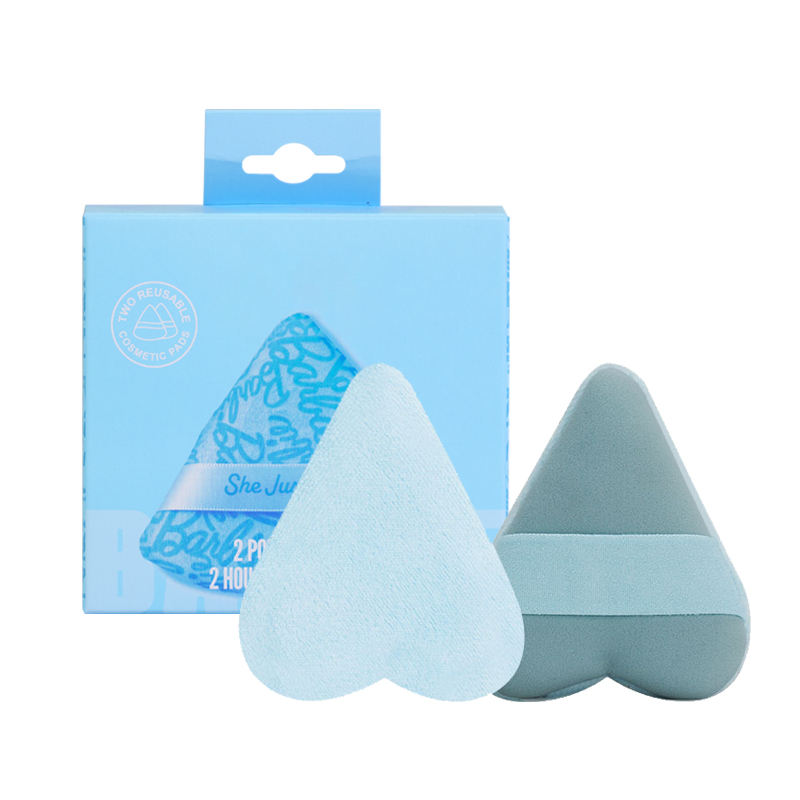 พัฟแป้งหัวใจสีฟ้าอ่อน