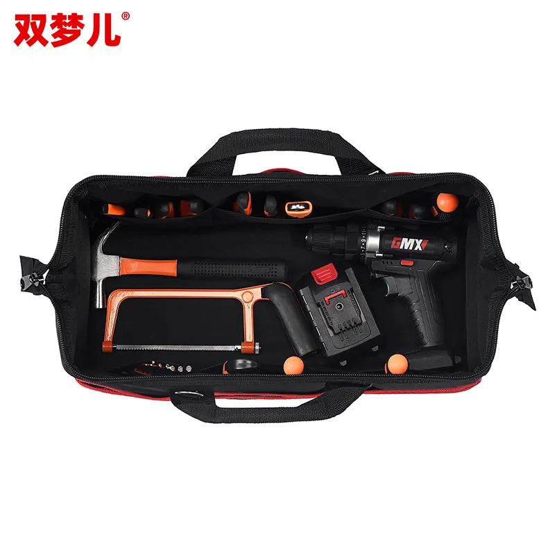 Custom portable heavy duty wide opening multi-size tool storage bag Waterproof multi-functional electrical tools tote bag