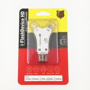 读卡器 4 合 1 otg闪存盘USB Micro SD TF读卡器适配器为iPhone iPad macbook Android相机Tpye C - Product Image 6