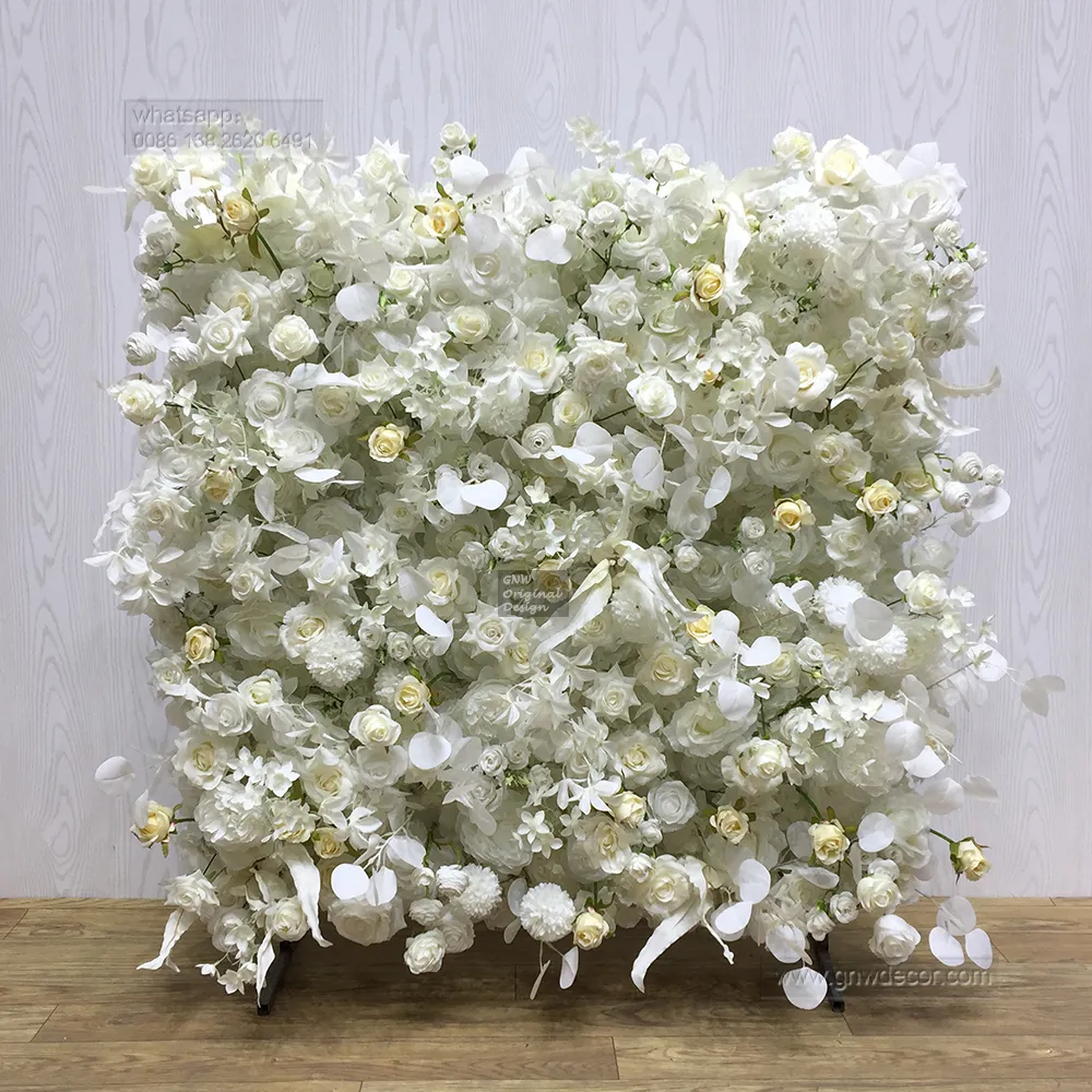 GNW Venta caliente 2023 En venta Elegante Durable Regalo artificial Flor personalizada Planta Floral Venta al por mayor Pared de la boda para la boda