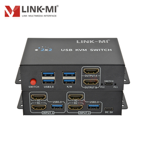 Ultra HD Dual Monitor 2 Port Display Port <strong>Kvm</strong> <strong>Switch</strong> Efficient PC Switching &amp; Multi-Screen Sharing
