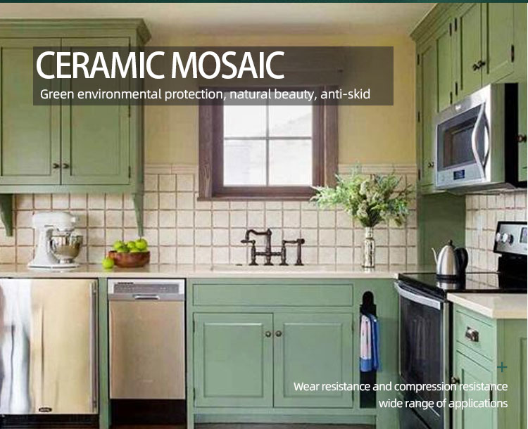 High quality mosaics dinning room tiles 300x300mm green color matt mosaic tile for restaurants